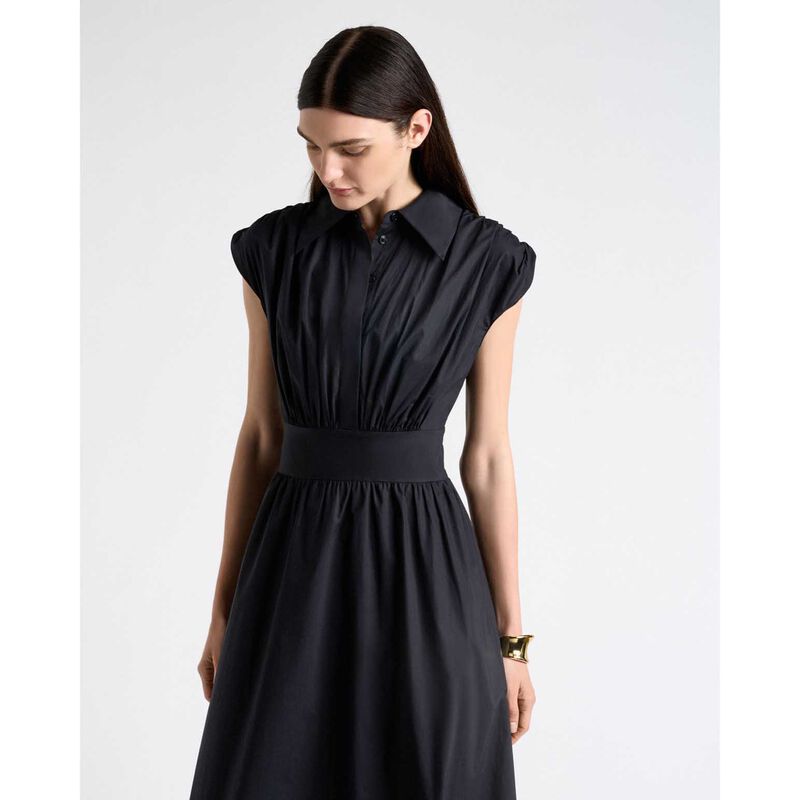 Cue Black Soft Finish Cotton Shirt Dress image number 3